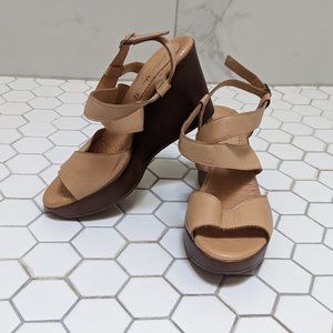 Sofia Mare Vera Belle Tan Wedges w/ Backstrap